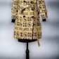 African Print Trench Coat - Light Brown Ethnic