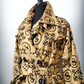African Print Trench Coat - Light Brown Ethnic