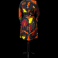 African Print Trench Coat - Midnight Flame